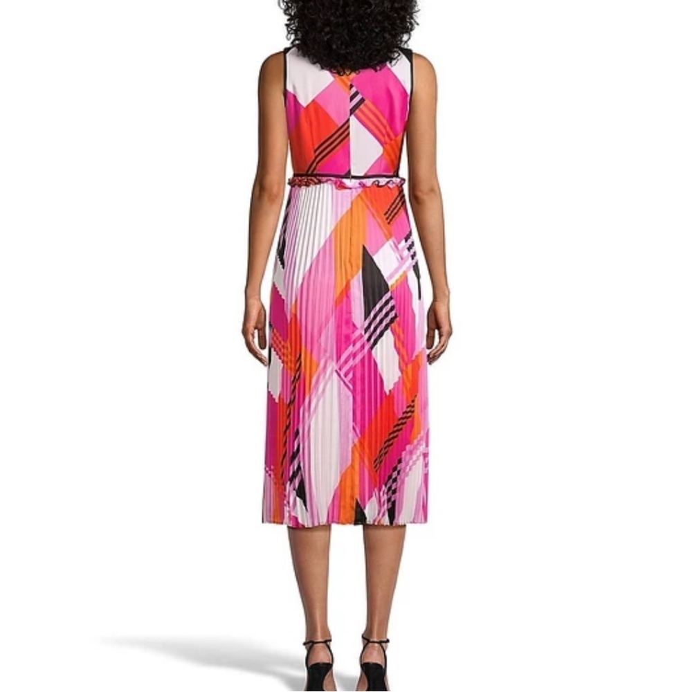 Karl Lagerfeld Pink and Orange Midi Dress NWT size 10 - Picture 3 of 9